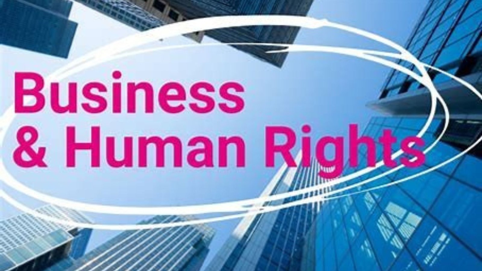 A cover page with business and human rights written on top of it.